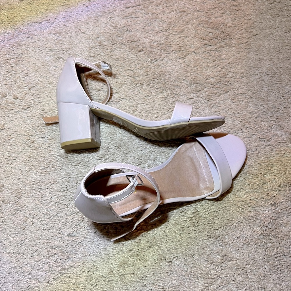 Bamboo Taupe Open-Toe Heel Sandals
